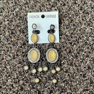 Elegant Yellow Dangle Earrings